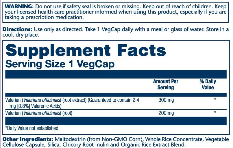 Solaray Valerian Root Extract 300mg 30 Caps thumbnail 2