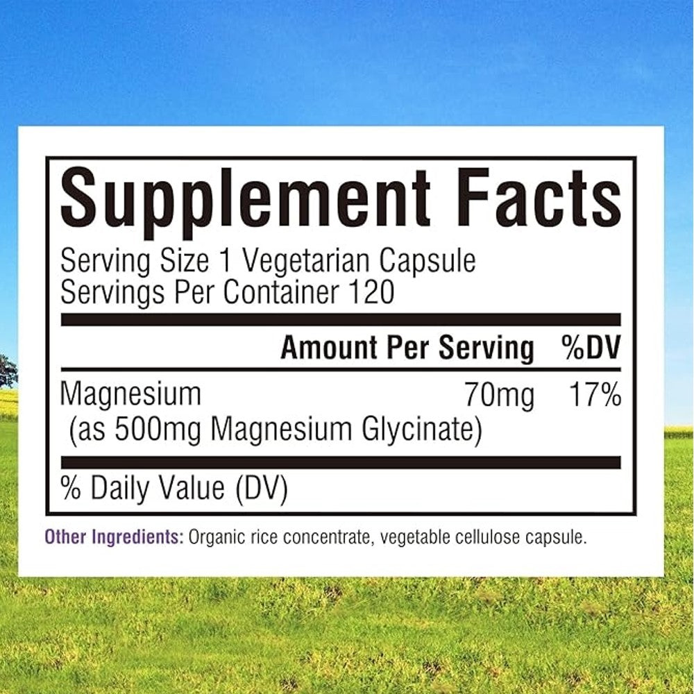 Innate Vitality Magnesium Glycinate 500mg – Advanced Mineral Compound | High Absorption | 120 Vegetarian Capsules thumbnail 2