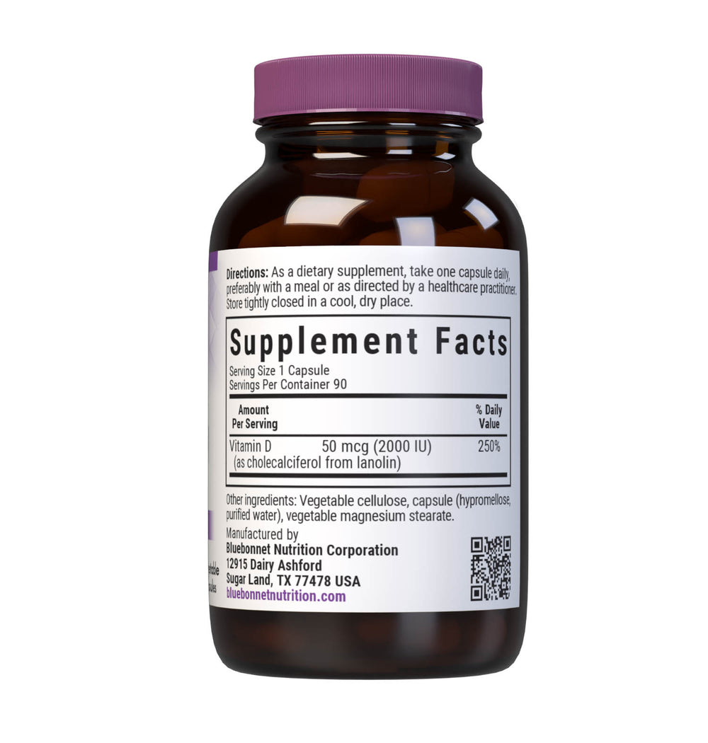 Bluebonnet Nutrition Vitamin D3 2000 Iu 50 Mcg 90 Caps thumbnail 2