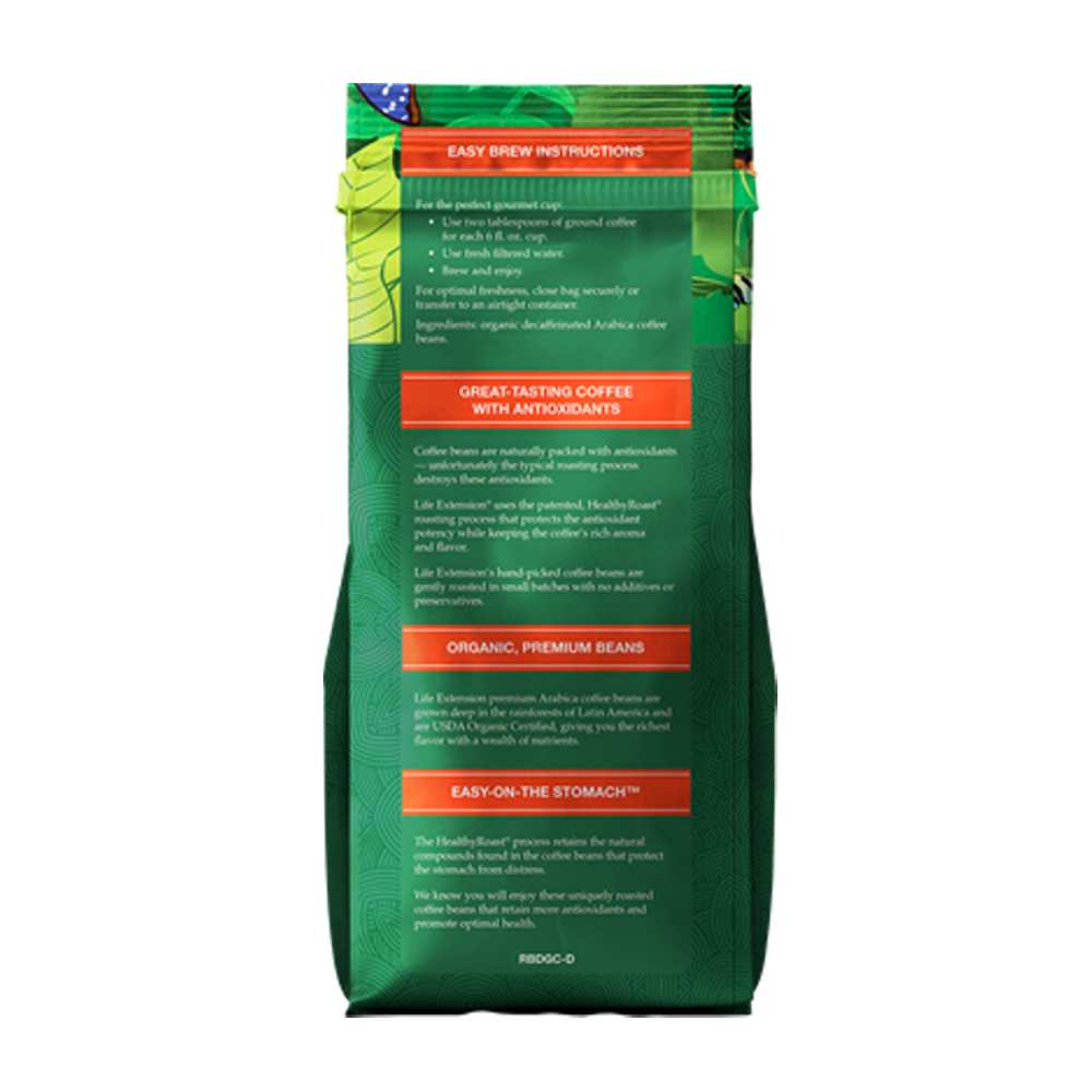 Life Extension Rainforest Blend Decaf Ground Coffee 340g thumbnail 2