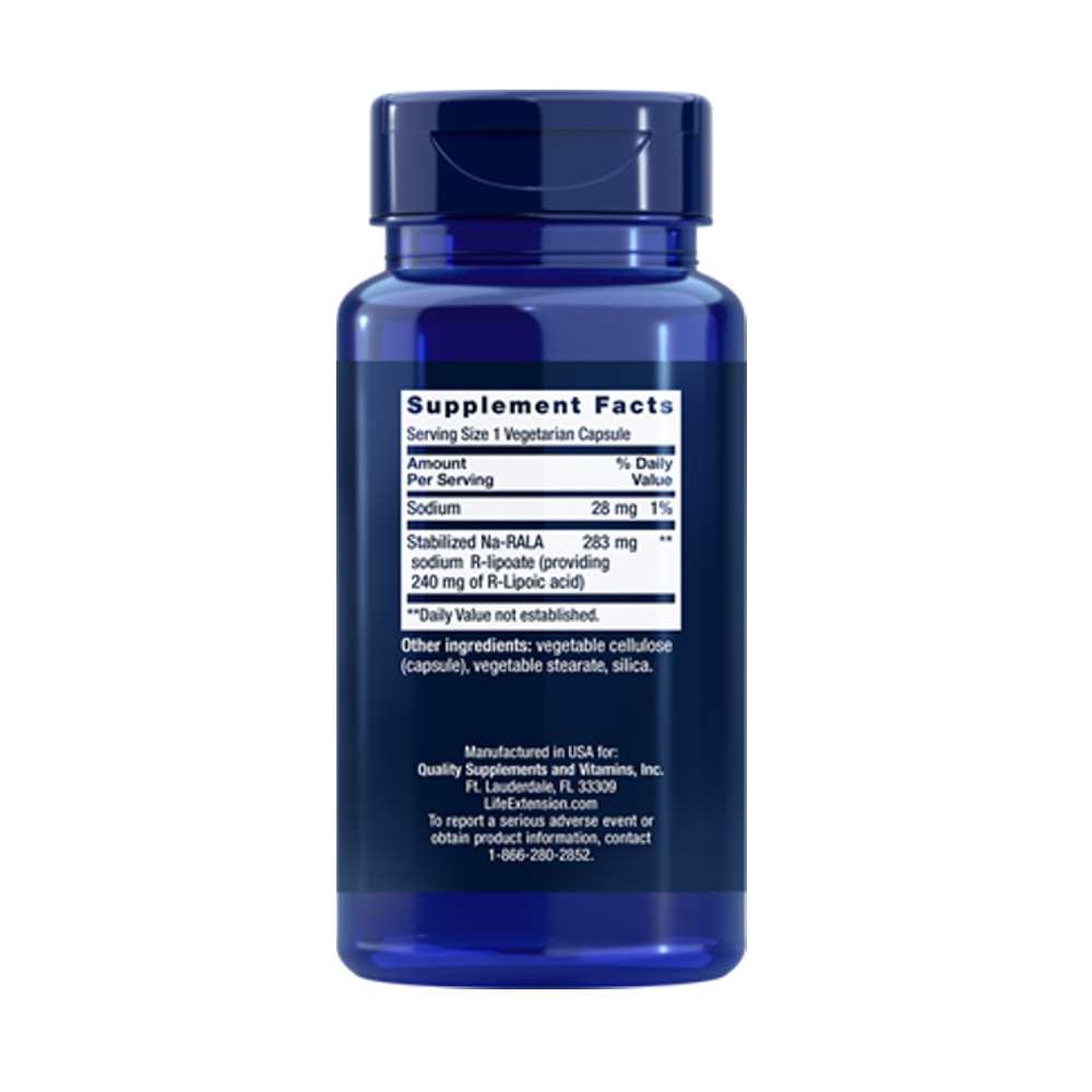 Life Extension Super R-Lipoic Acid 240 Mg, 60 Vegetarian Capsules thumbnail 2