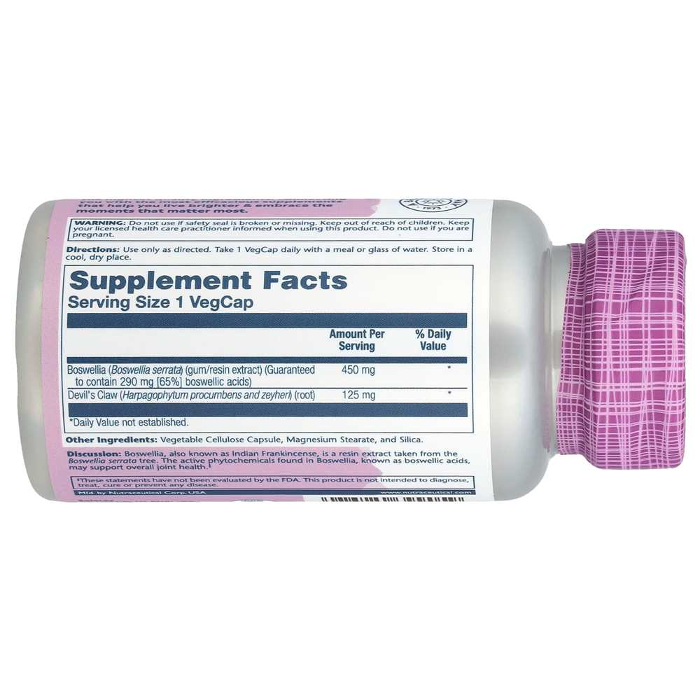 Solaray Boswellia – Joint Support Supplement 450mg Boswellia Extract (65% Acids) 60 Veg Caps thumbnail 2