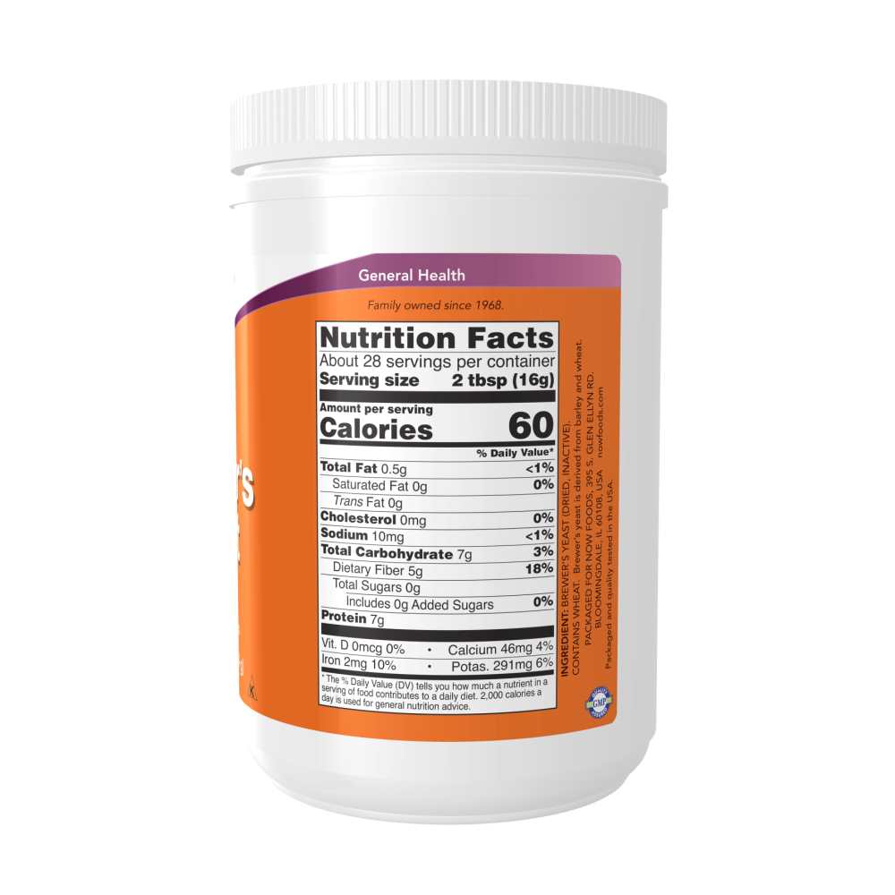 Now Foods Brewer's Yeast Superfood – Reduced Bitterness Powder | 1 Lb (454g) | Vegan thumbnail 2