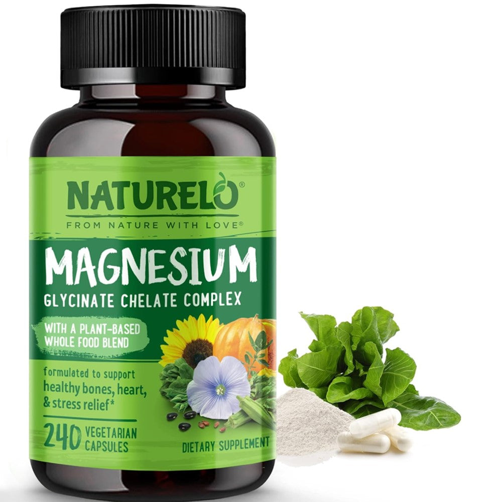 NATURELO Magnesium Glycinate Chelate Complex 200 mg Magnesium with Organic Vegetables thumbnail 5