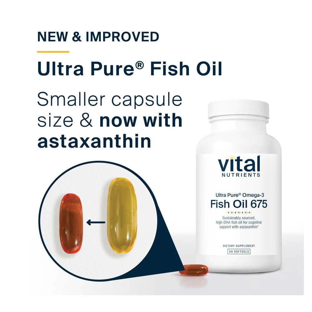 Vital Nutrients Ultra Pure® Fish Oil 675 High Omega-3 Dha Pharmaceutical Grade 90 Softgels thumbnail 2