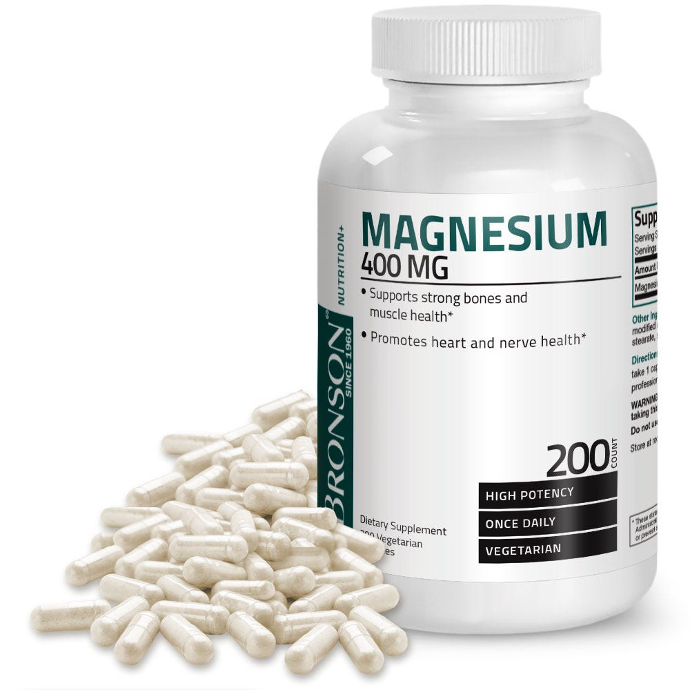 Bronson Vitamins Magnesium Oxide High Potency - 400 Mg 100 Caps thumbnail 2