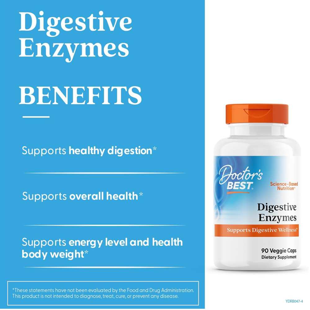Doctor's Best Digestive Enzymes, 90 Veggie Caps thumbnail 2