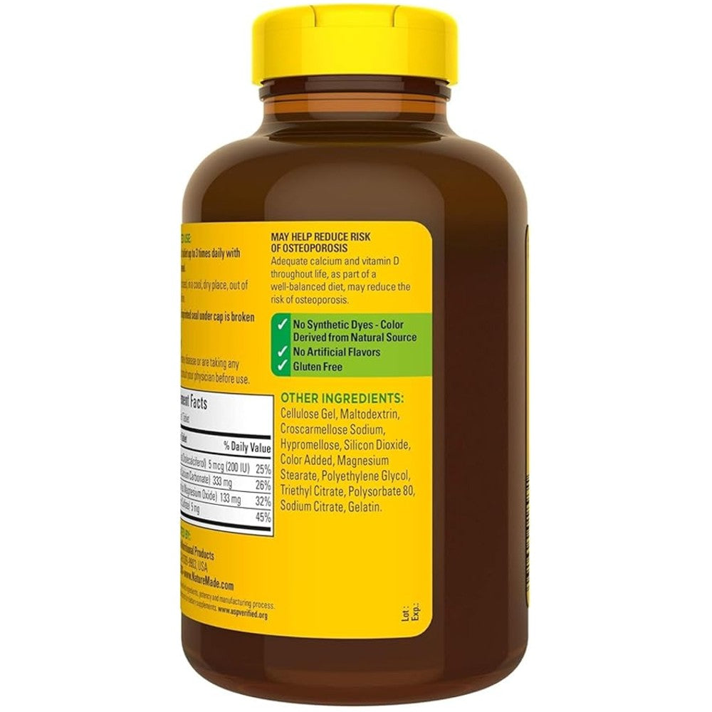 Nature Made Calcium Magnesium Zinc with Vitamin D3 – Bone Strength & Immune Support thumbnail 3