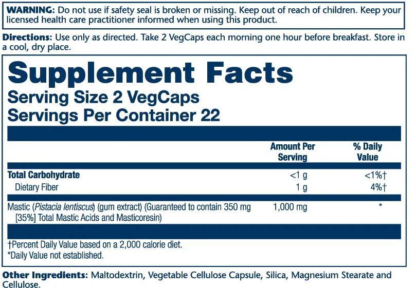 Solaray Mastic Gum Extract 1000mg 45 Caps thumbnail 2