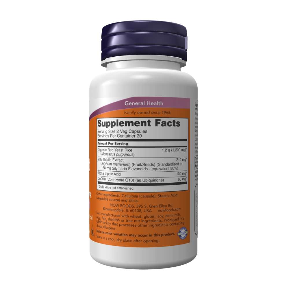 Now Foods Red Yeast Rice 600 Mg with Co Q10 – Heart & Cholesterol Support – 60 Veg Capsules thumbnail 3