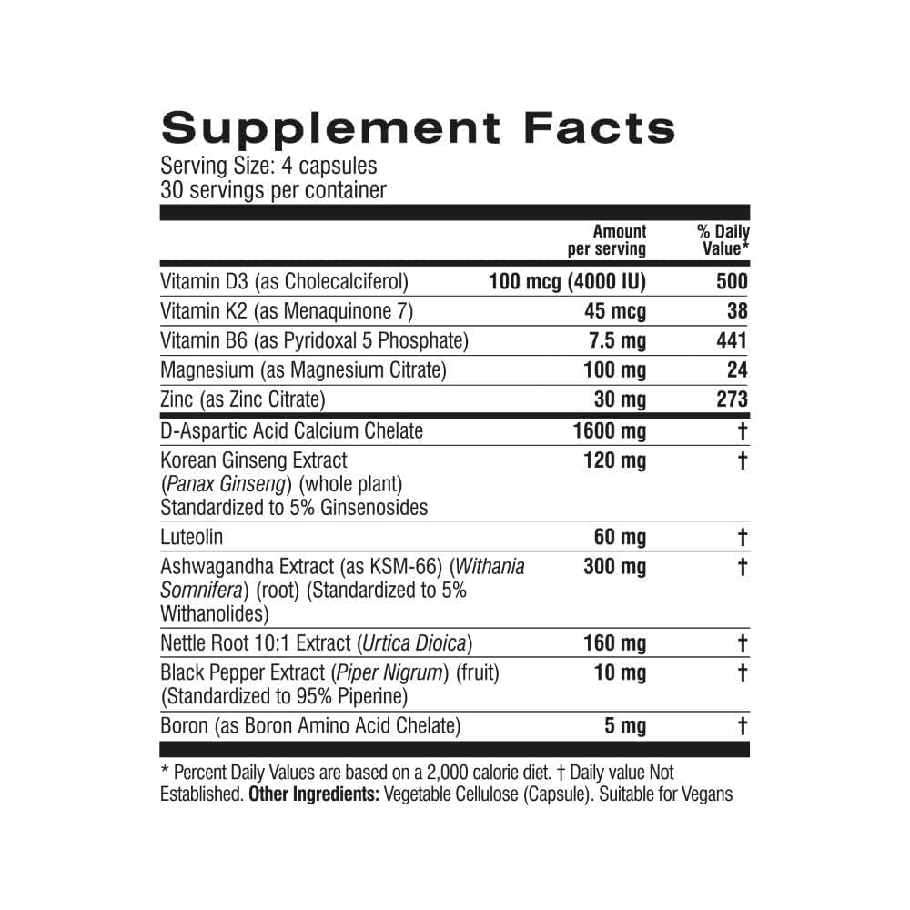Prime Male™ Vitality Complex - 100% Natural Testosterone Booster for Energy, Libido & Lean Muscle - 120 Capsules thumbnail 3