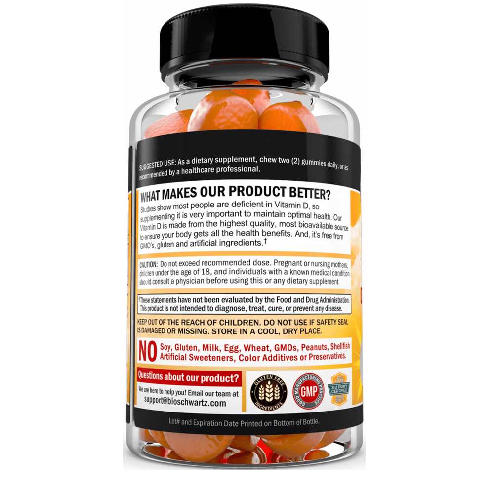 Bio Schwartz Vitamin D3 – 60 Gummies thumbnail 2