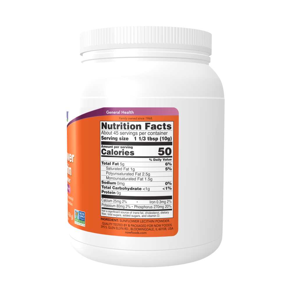 Now Foods Sunflower Lecithin Powder – Essential Nutrient with Natural Phospholipids – 1 Lb (454 G) thumbnail 2