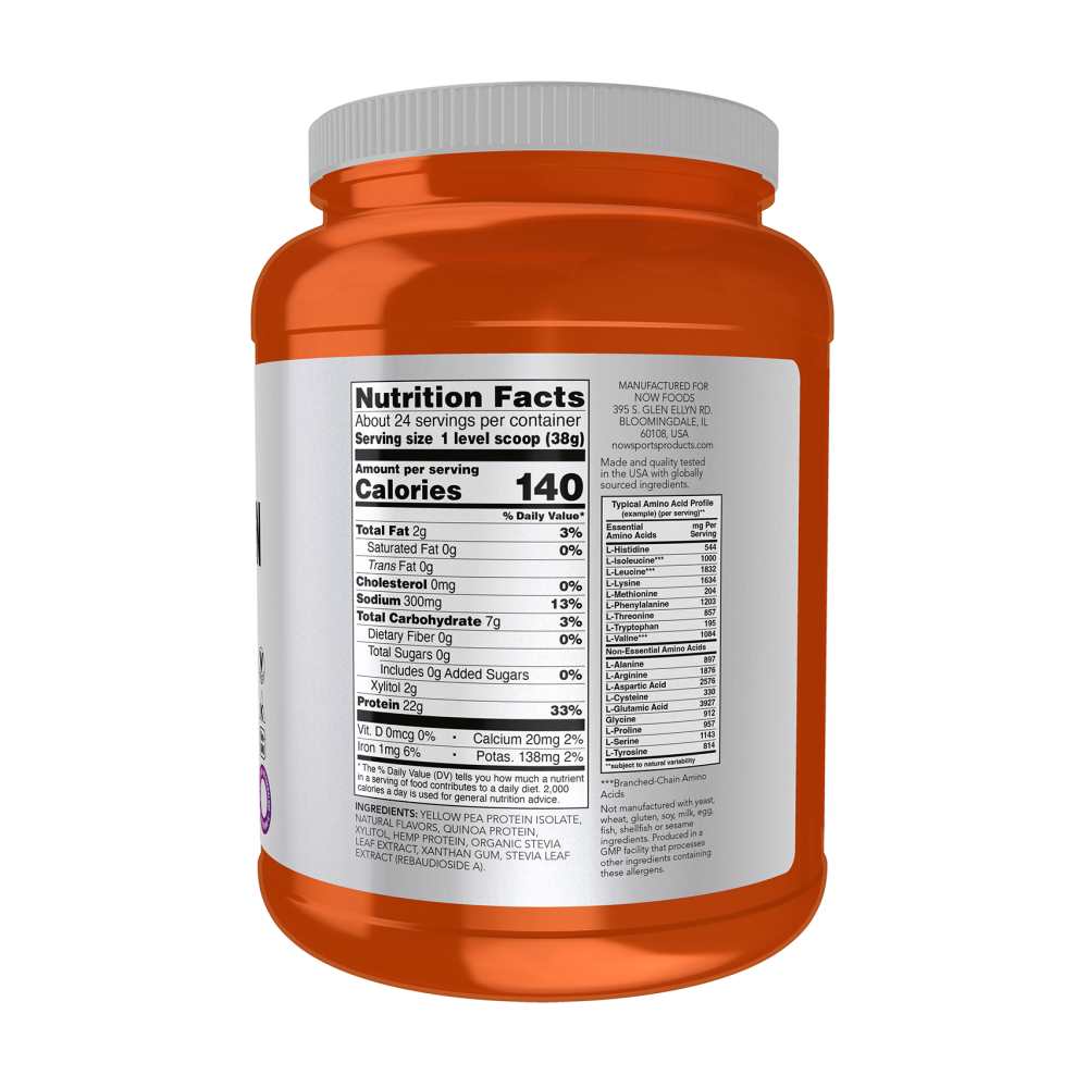 Now Sports Plant Protein Complex, Creamy Vanilla Powder 907g thumbnail 2
