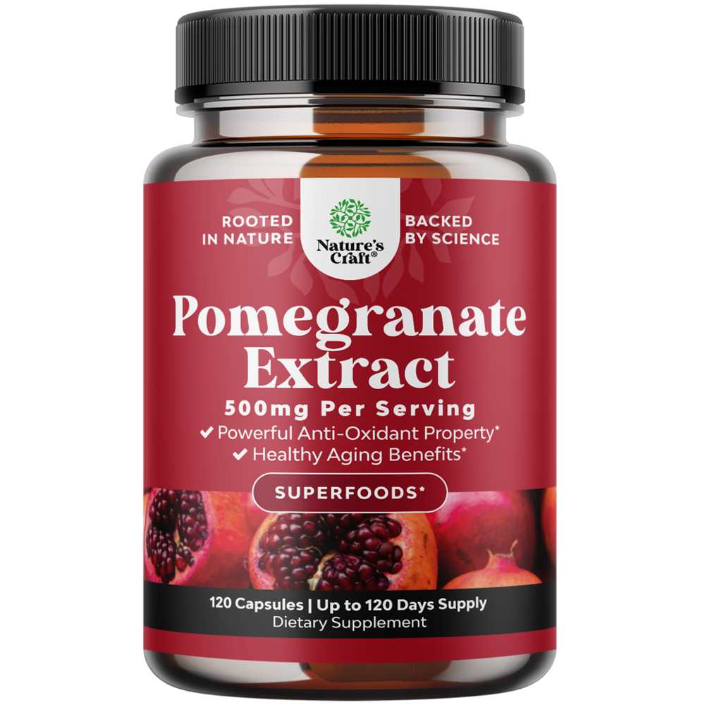 Nature's Craft Pomegranate Extract – 500mg per Serving | 60 Capsules | Antioxidant-Rich Superfood for Healthy Aging thumbnail 4