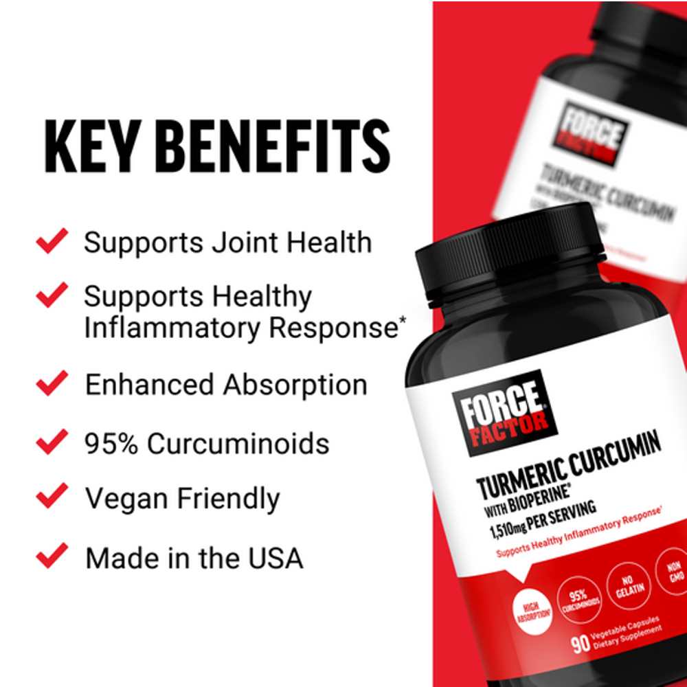 Force Factor Turmeric Curcumin – 90 Capsules thumbnail 2