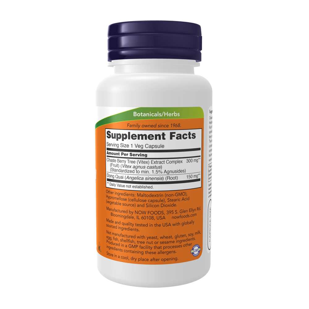 Now Foods Chaste Berry Vitex Extract 300 Mg – Women's Hormonal Health – 90 Veg Capsules thumbnail 2
