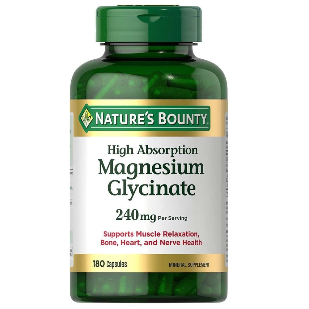 Magnesium Glycinate – Nature's Bounty 240MG Relaxation and Bone, Heart & Nerve Health – Non-GMO, Gluten-Free thumbnail 9