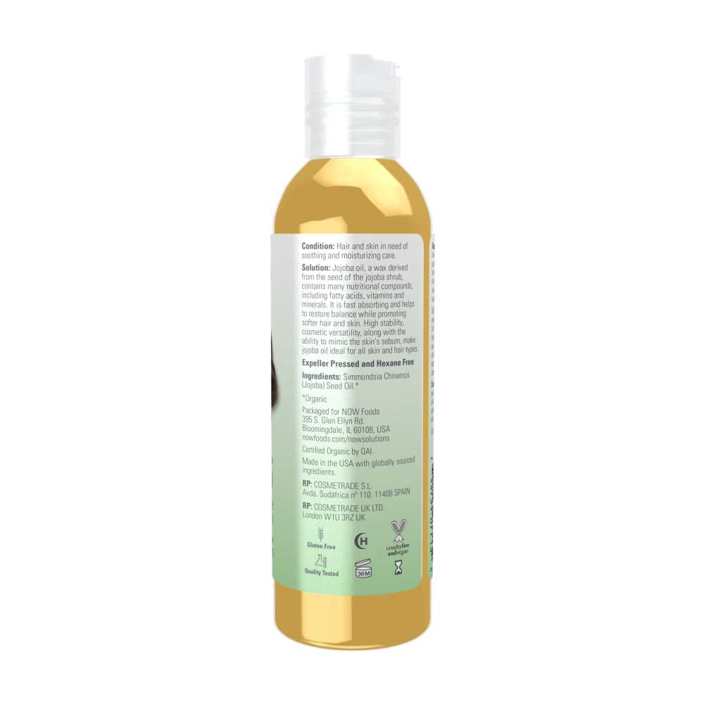 Now Foods Certified Organic Jojoba Oil – 100% Pure Moisturizing Oil – Multi-Purpose & Balancing – 4 Oz. (118 M L) thumbnail 2