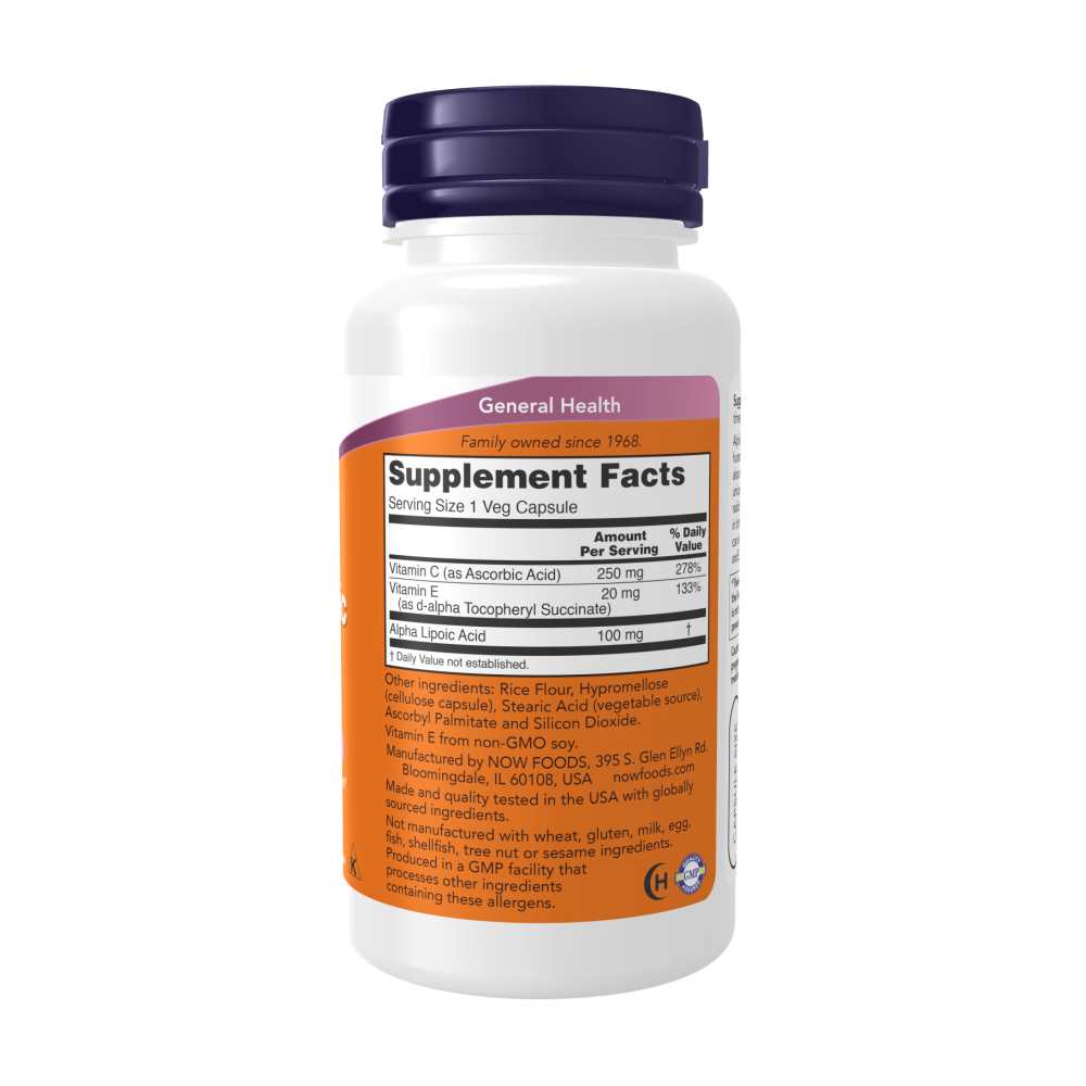 Now Foods Alpha Lipoic Acid 100mg – Antioxidant Support – 60 Veg Capsules thumbnail 3
