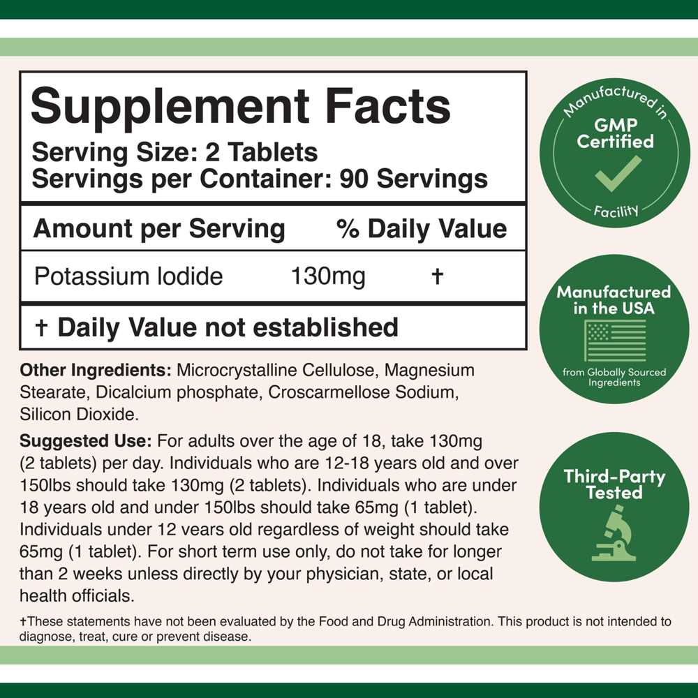 Double Wood Potassium Iodide – 130mg Tablets for Short-Term Emergency Use | 180 Tablets thumbnail 2