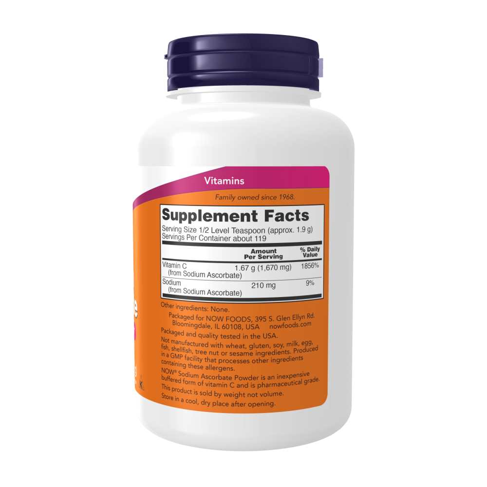 Now Foods Pure Buffered Sodium Ascorbate Powder 8 Oz (227 G) thumbnail 2
