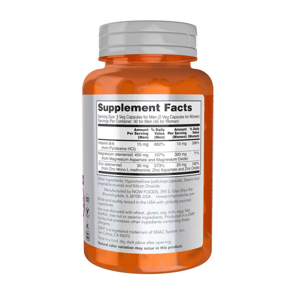Now Foods Zma® – Zinc, Magnesium & Vitamin B6 Recovery Formula – Muscle Strength & Sleep Support – 90 Veg Capsules thumbnail 3