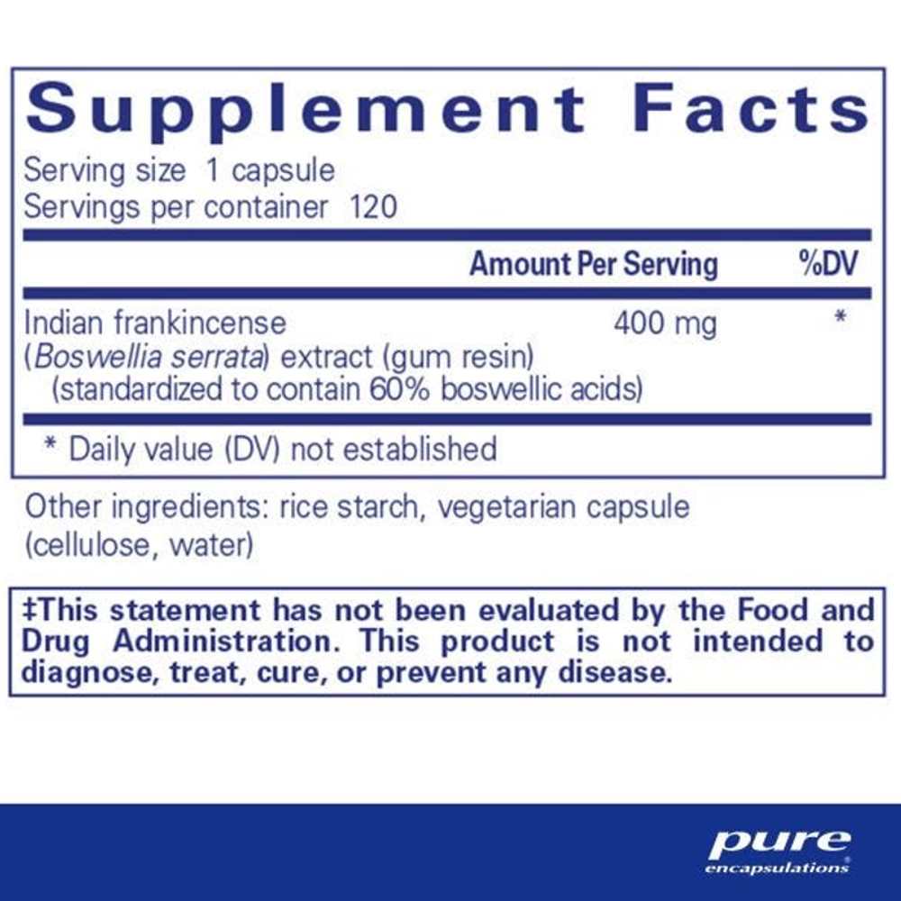 Pure Encapsulations Boswellia 60 Capsules | Joint & Cellular Support thumbnail 2