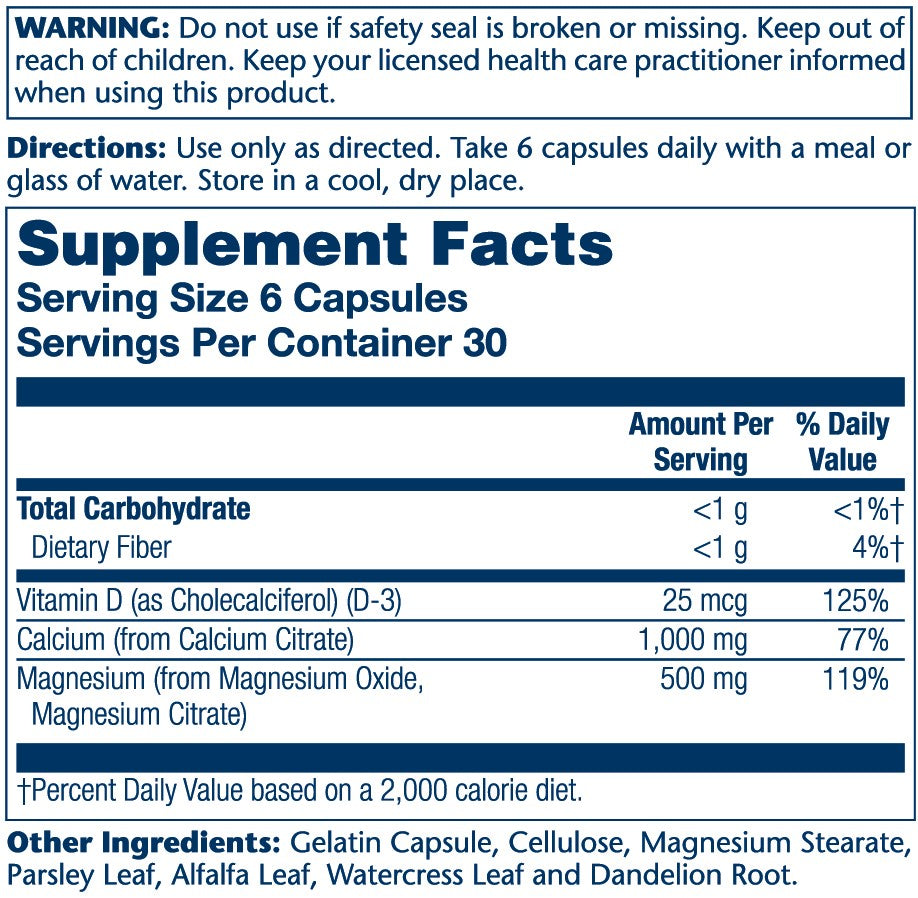 Solaray Calcium & Magnesium Citrate W/ Vitamin D-3, 2:1 Ratio 180 Caps thumbnail 2