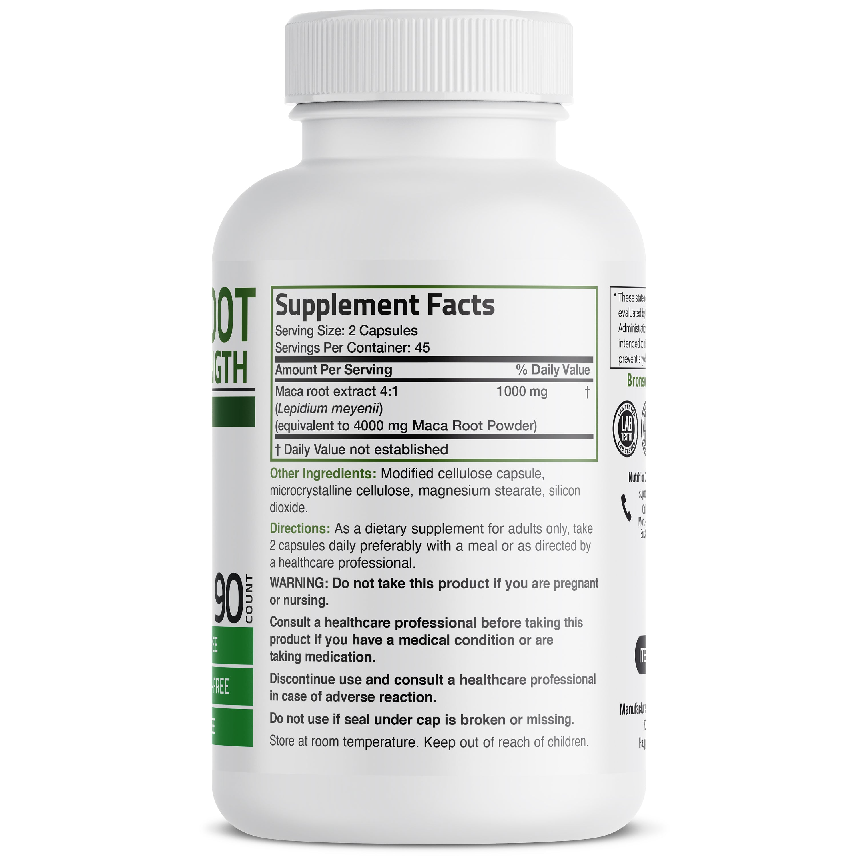 Bronson Vitamins Maca Root Extra Strength 4000 Mg per Serving 90 Caps thumbnail 4