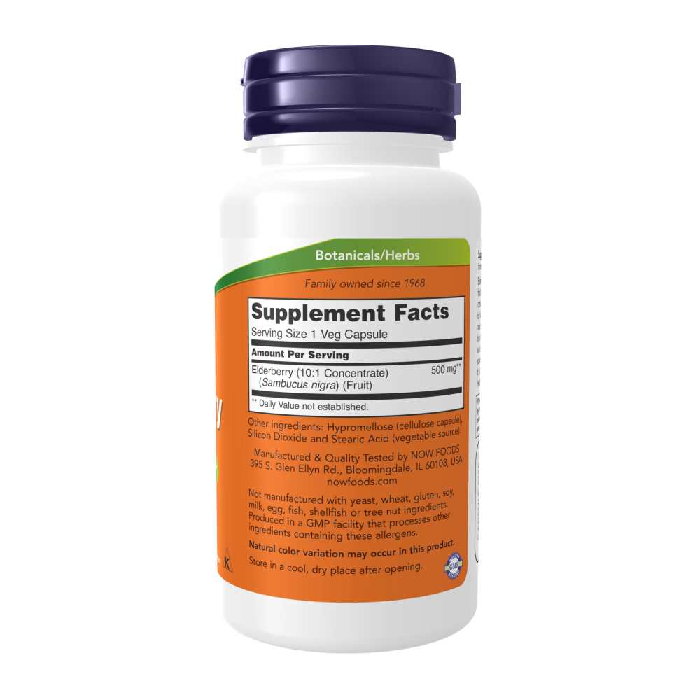 Now Foods Elderberry 500mg – Immune Support – 60 Veg Capsules thumbnail 3