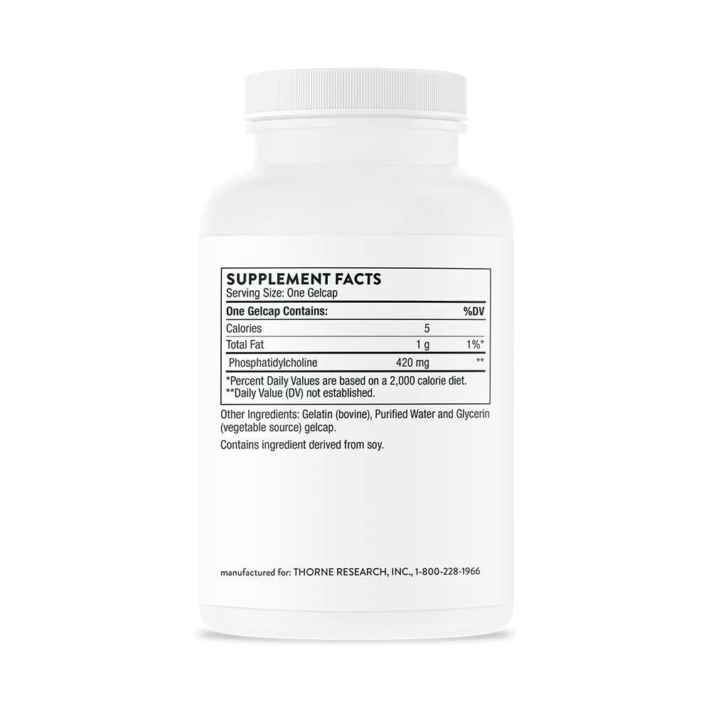 Thorne Phosphatidyl Choline – 60 Gelcaps for Cellular Health thumbnail 2