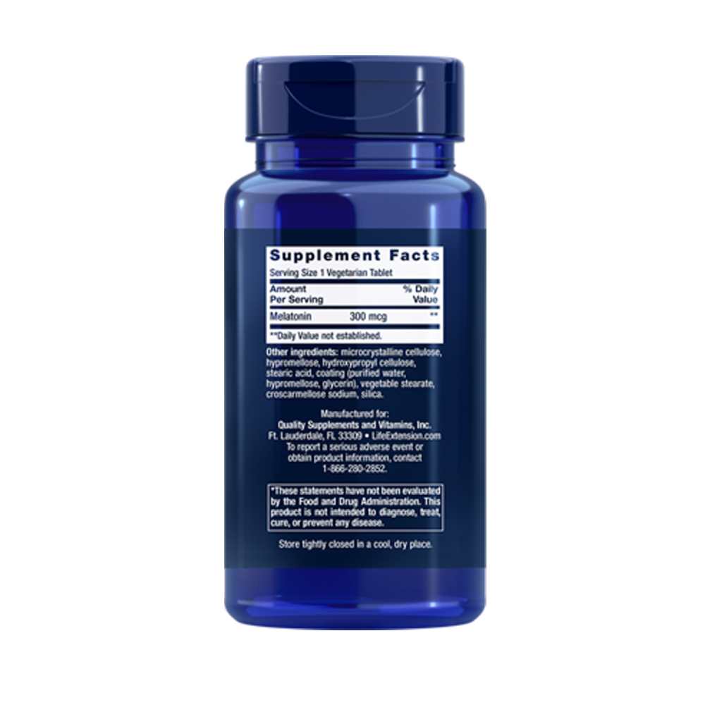 Life Extension Melatonin 6 Hour Timed Release 300 Mcg, 100 Vegetarian Tablets thumbnail 2