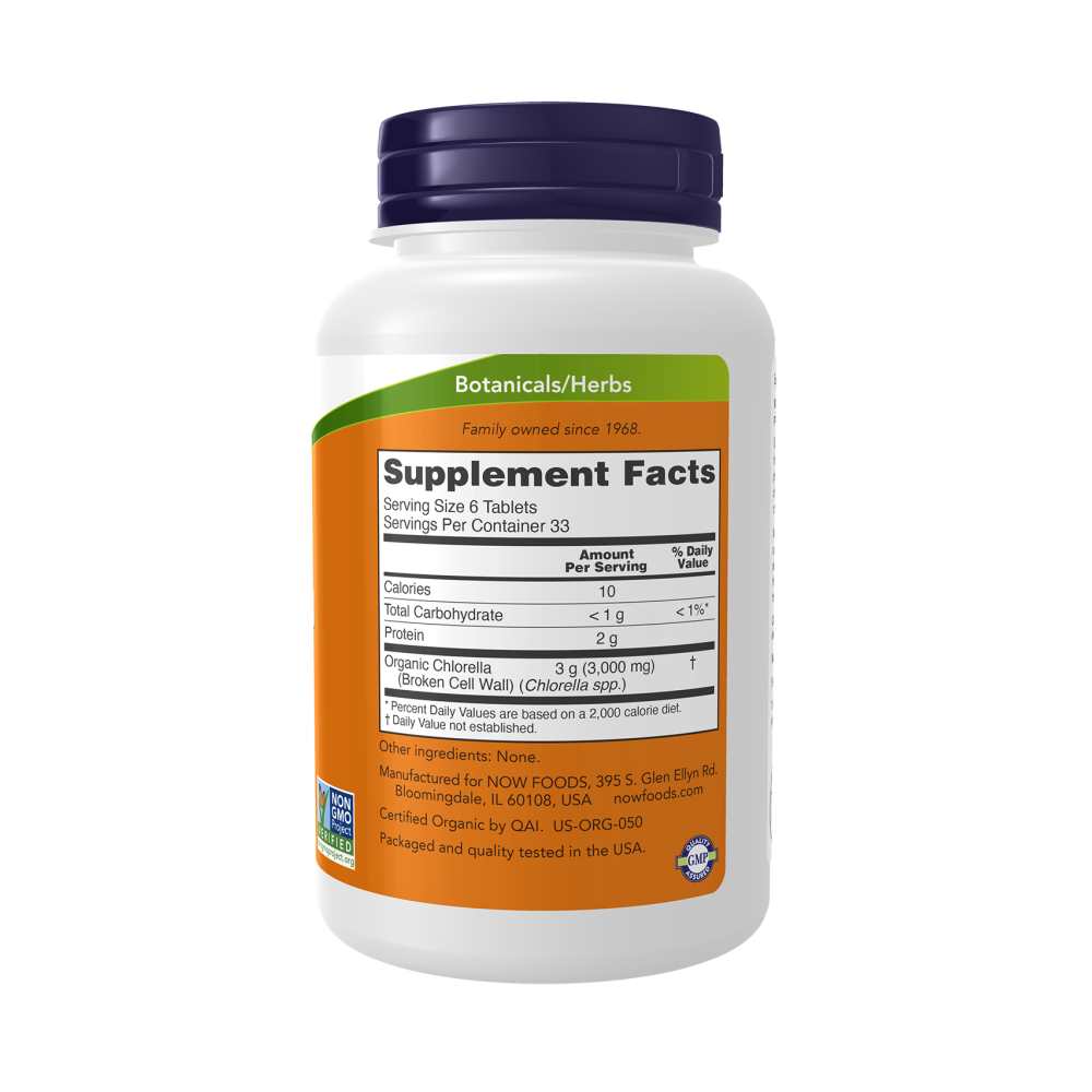 Now Foods Organic Chlorella 500 Mg – Super Green Algae – 200 Tablets thumbnail 2