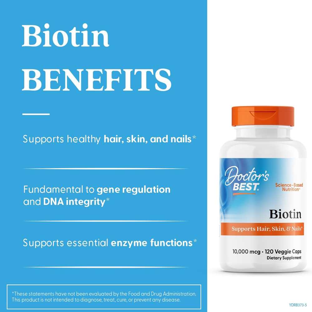 Doctor's Best Biotin, 10,000 Mcg, 120 Veggie Caps thumbnail 2
