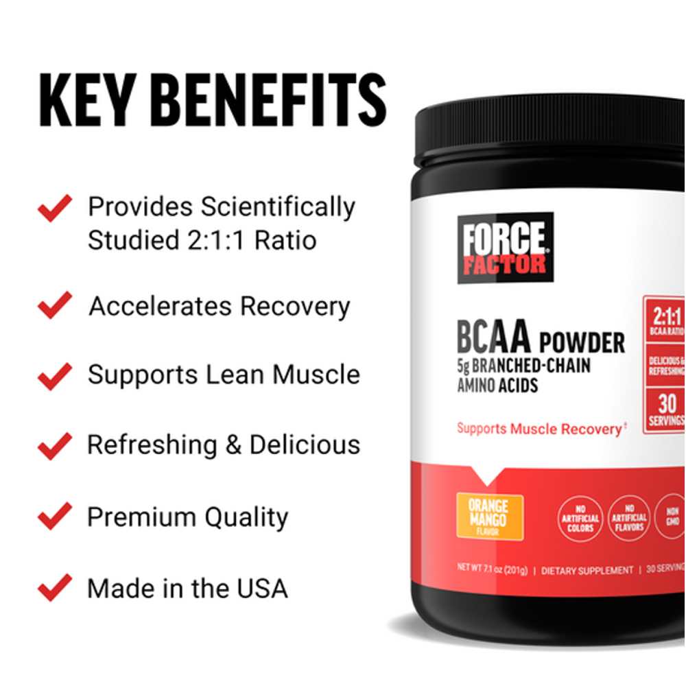 Force Factor Bcaa Powder – 201g (30 Servings) thumbnail 2