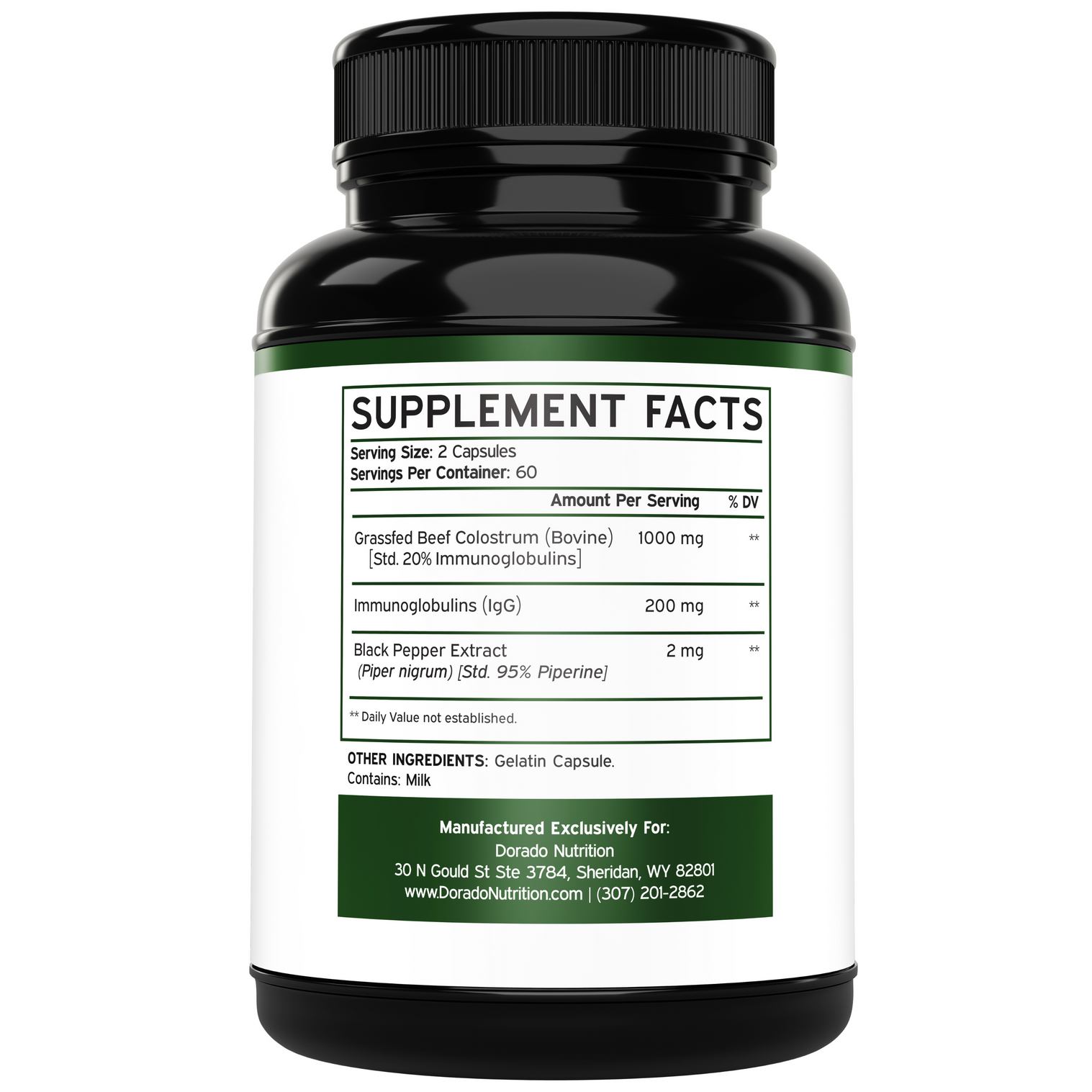 Dorado Nutrition Colostrum Supplement - 120 Capsules thumbnail 2