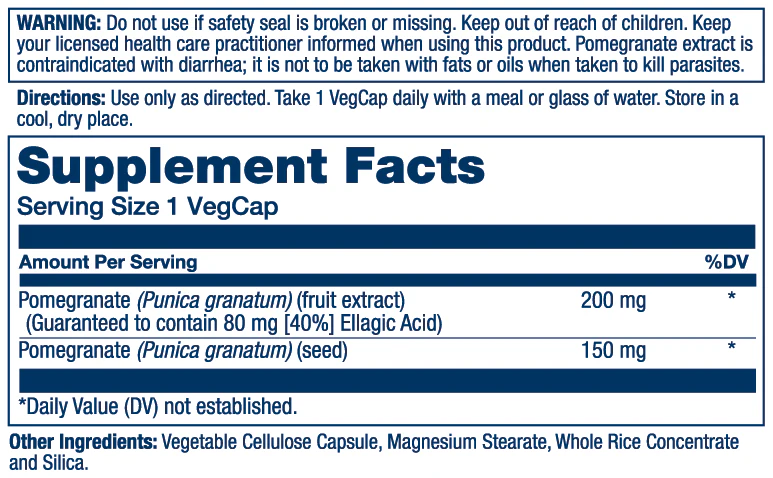 Solaray Pomegranate Fruit Extract 200mg 60 Caps thumbnail 2