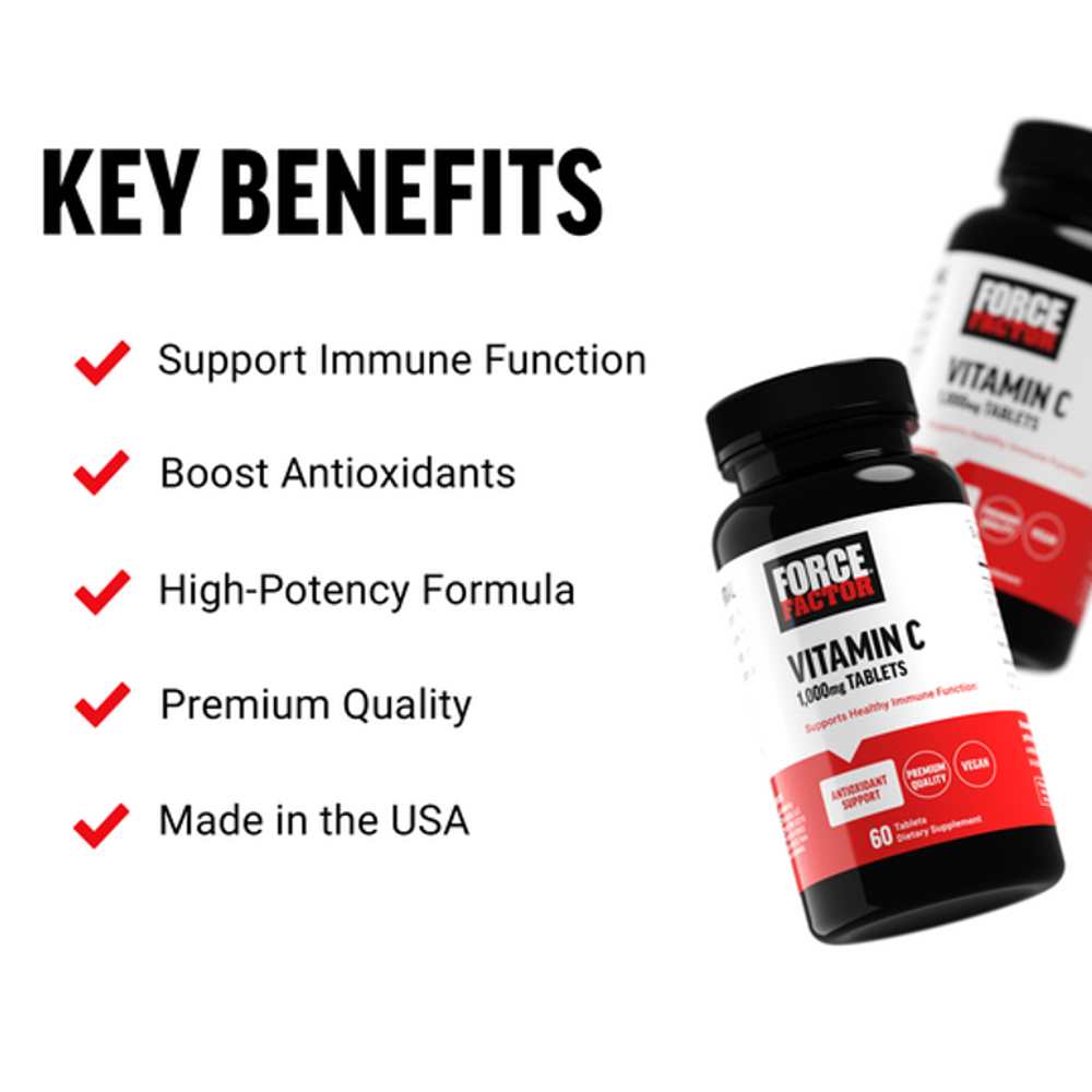 Force Factor Vitamin C – 60 Tablets thumbnail 2