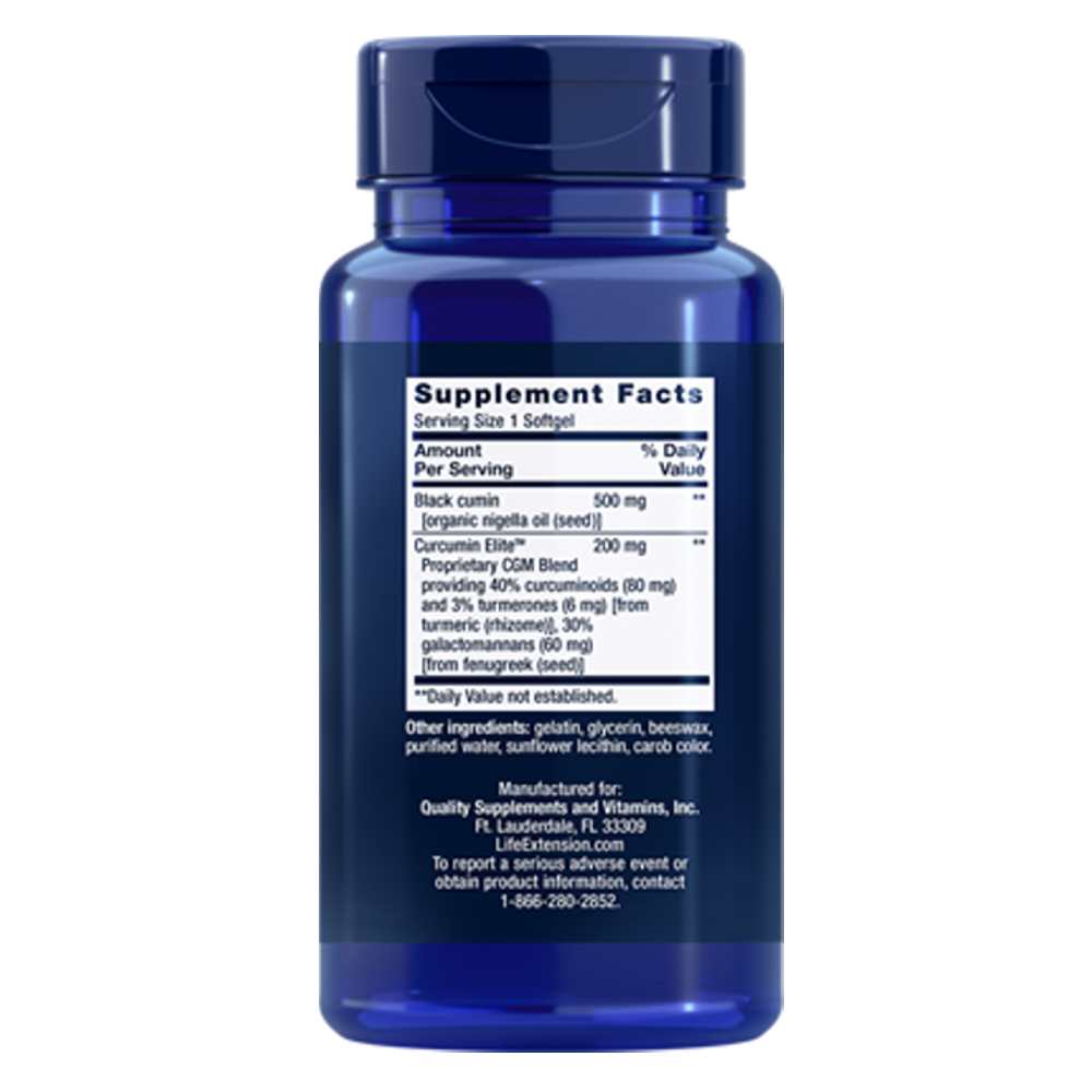 Life Extension Black Cumin Seed Oil & Curcumin Elite™ – 60 Softgels thumbnail 2
