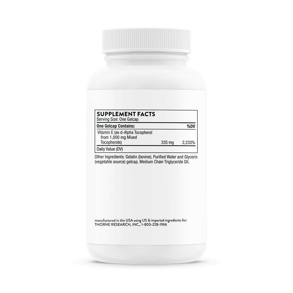 Thorne Ultimate-E – 60 Gelcaps High-Potency Vitamin E thumbnail 2
