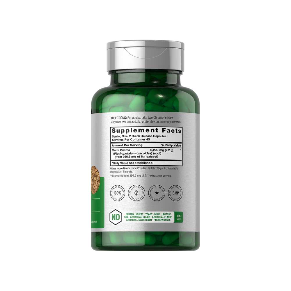 Horbäach Muira Puama 2200mg per Serving | 90 Capsules thumbnail 2