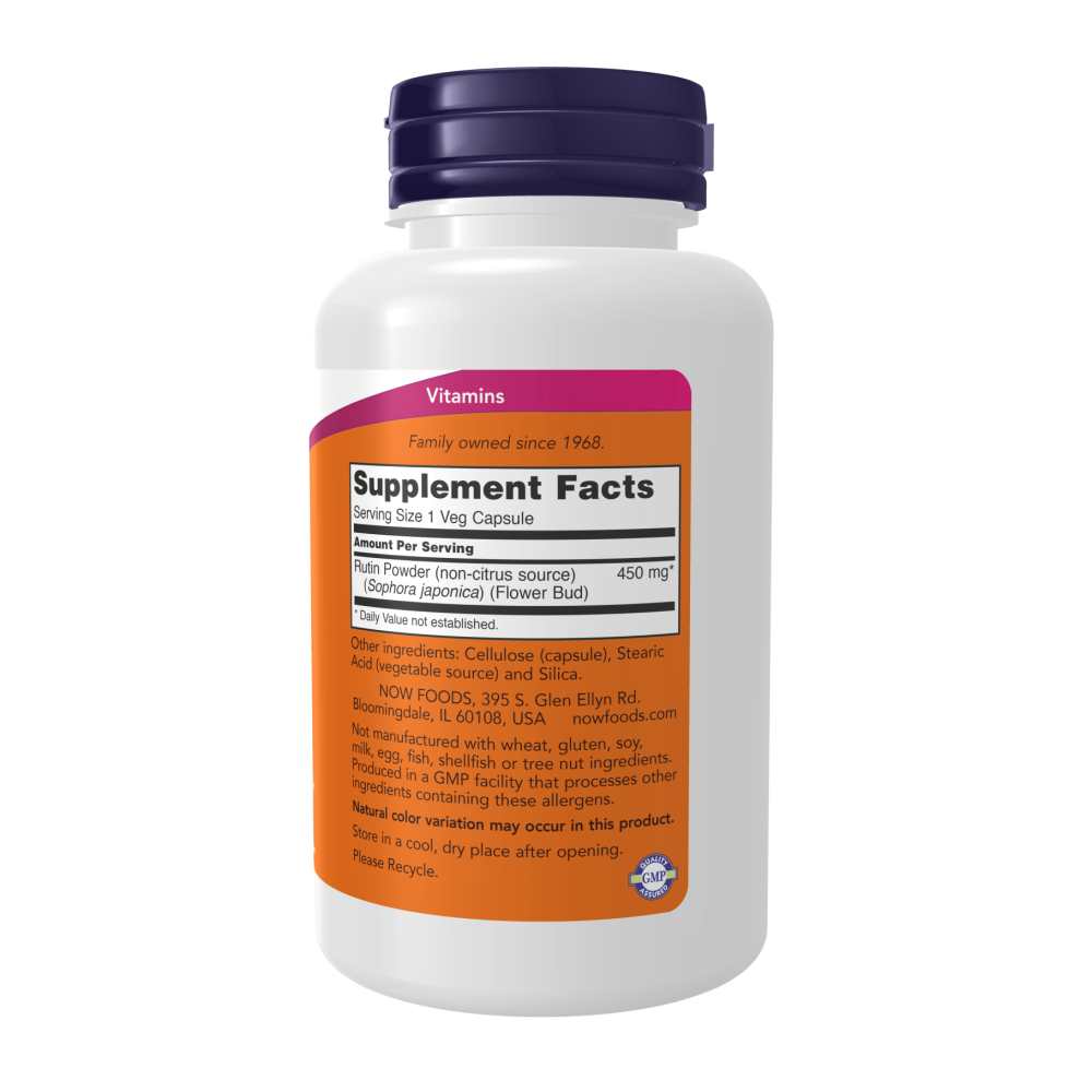 Now Foods Rutin 450 Mg – Vascular Strength & Free Radical Scavenger – 100 Vegan Capsules thumbnail 2