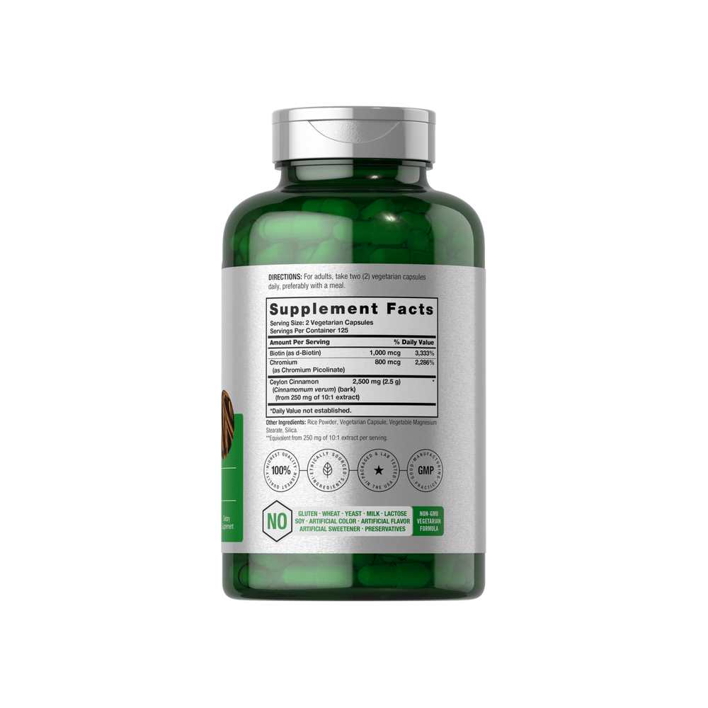 Horbäach Cinnamon Complex 2500mg per Serving | 250 Capsules thumbnail 2