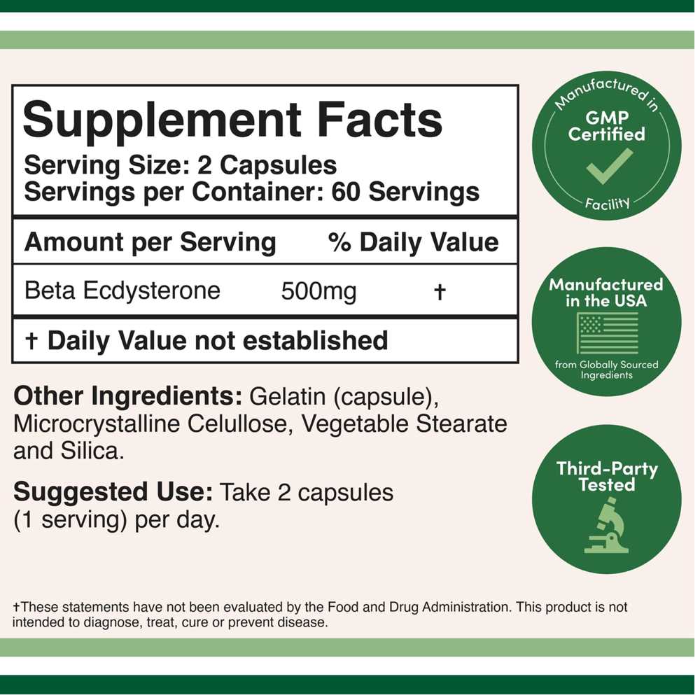 Double Wood Beta Ecdysterone 500mg – 120 Capsules thumbnail 2