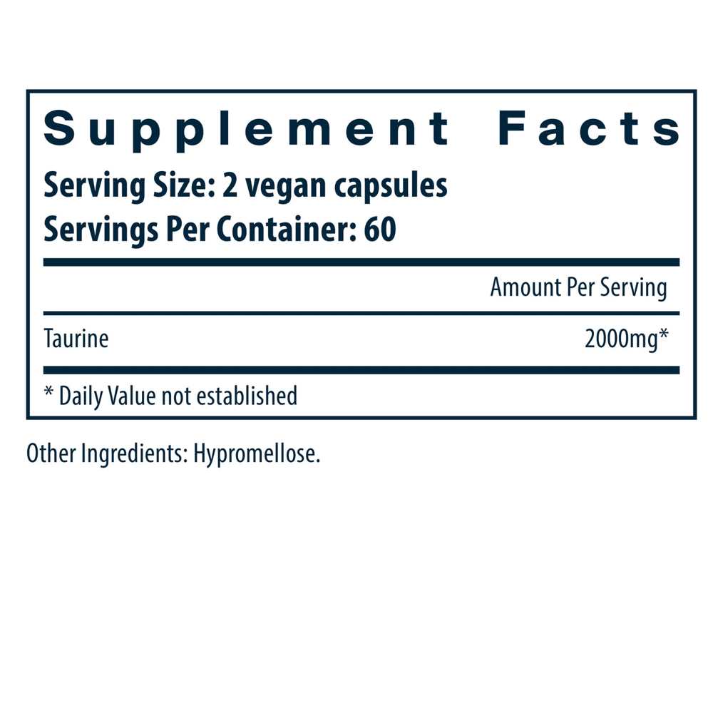Vital Nutrients Taurine 1000mg 120 Caps thumbnail 2