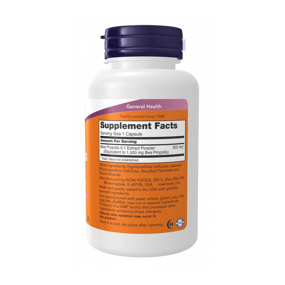 Now Foods Propolis 1500 – 5:1 Bee Extract for Natural Immune Support – 100 Capsules – Non-Gmo thumbnail 2