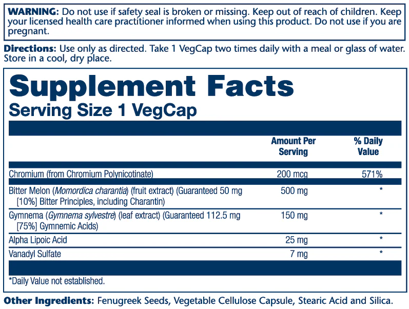 Solaray Gluco Reg, Blood Glucose Support 30 Caps thumbnail 2