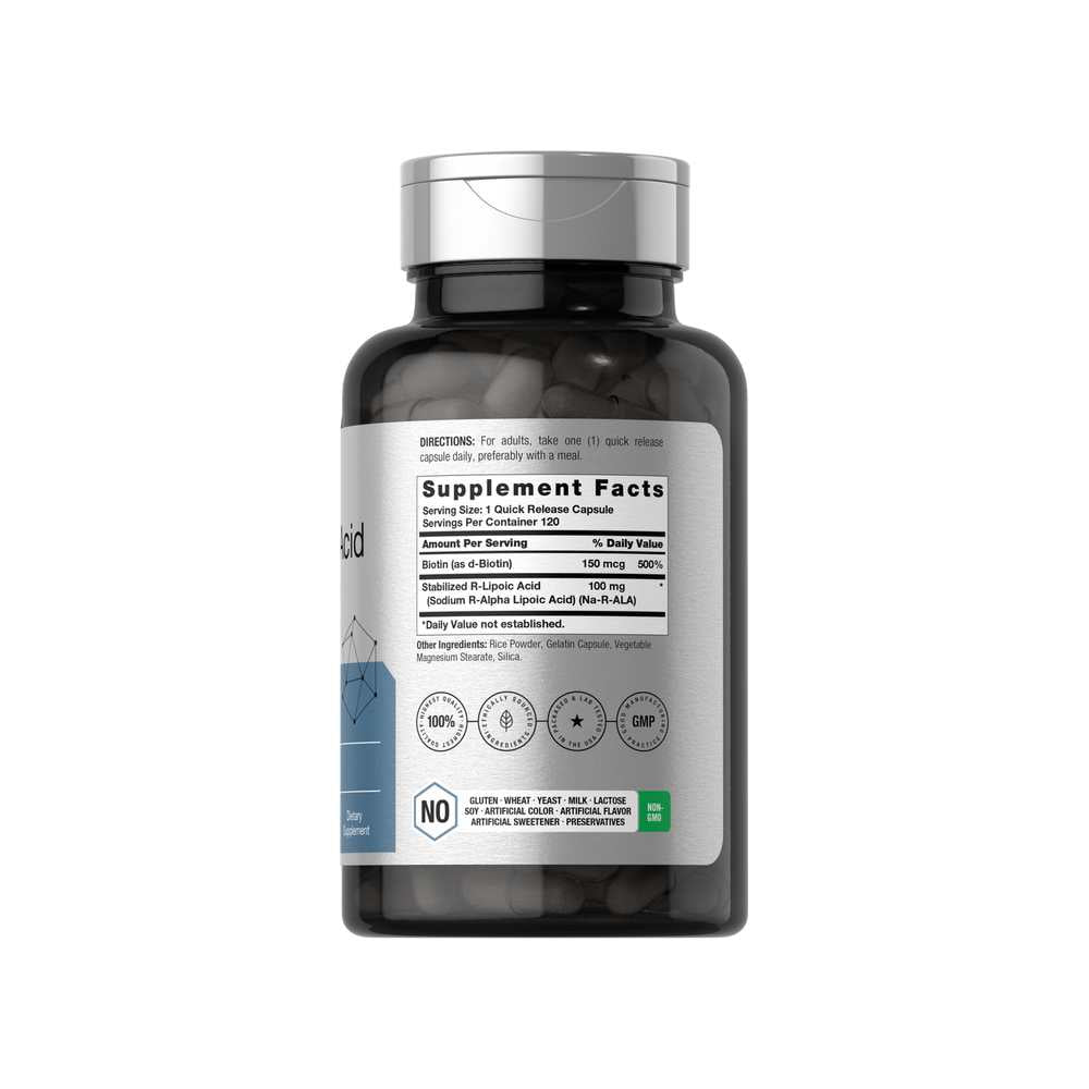 Horbäach R Lipoic Acid 100mg Stabilized | 120 Capsules thumbnail 2