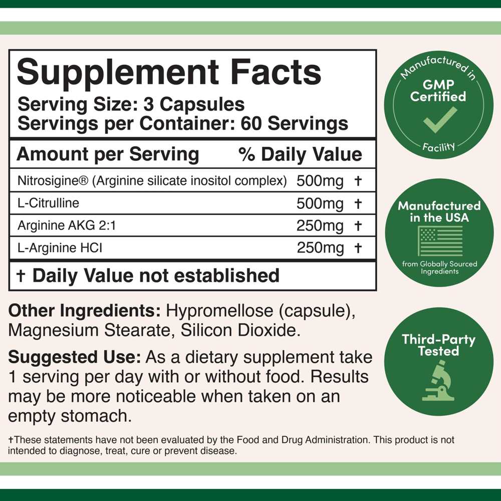 Nitric Oxide Booster by Double Wood – 1500 Mg per Serving – 180 Capsules thumbnail 2